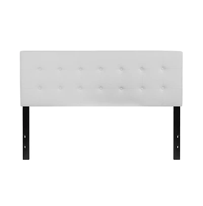Button Tufted Queen Upholstered Headboard
