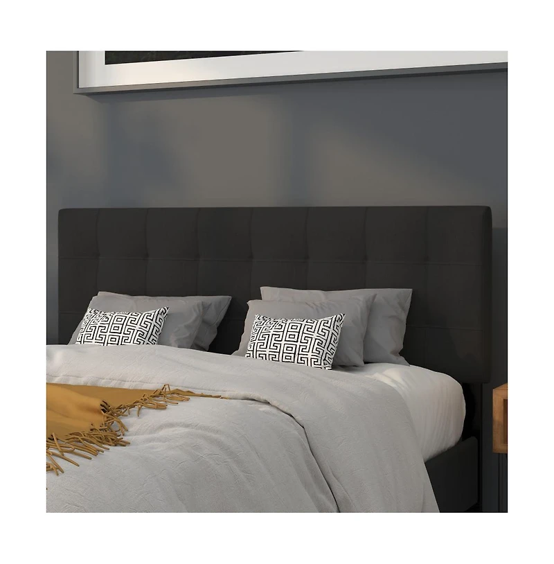 Quilted Tufted Queen Upholstered Headboard
