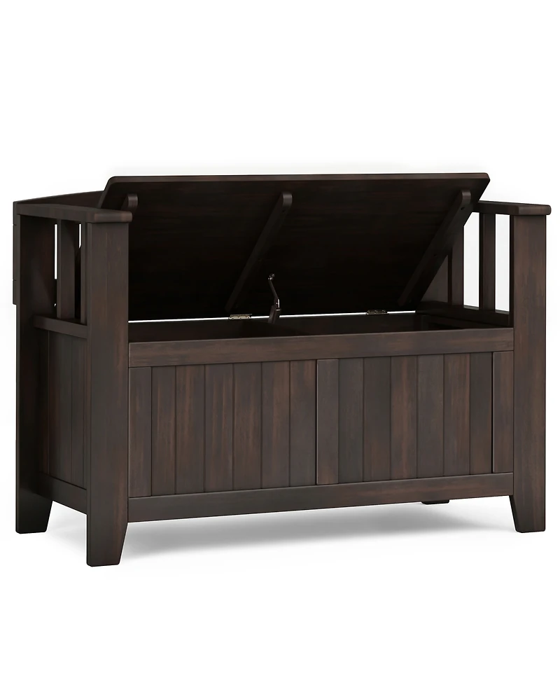 Simpli Home Acadian 25" Solid Wood Small Entryway Storage Bench