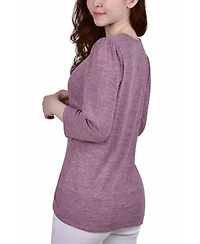 Ny Collection Petite Space Dyed Studded Top