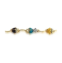 Colorful Good Luck Garden Lucky Ladybug Link Charm Bracelet For Women Crystal Gold Plated