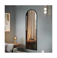 Muriel Arched Metal Framed Wall Mirror For Entryways, Dining Rooms, And Living Rooms
