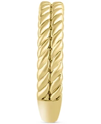 Diagonally Textured Double Row Wedding Band 14k Gold