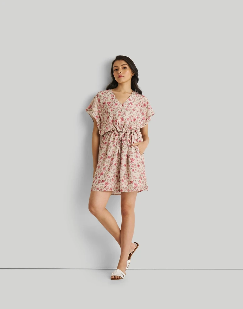 Womens Relaxed Drawstring Dress