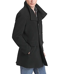 Landing Leathers Men Wing Collar City Wool Blend Pea Coat