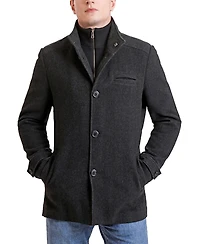 Landing Leathers Men Russell Herringbone Wool Car Coat with Bib