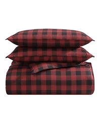 Closeout! Eddie Bauer Mountain Plaid Cotton Reversible 3 Piece Comforter Set, King