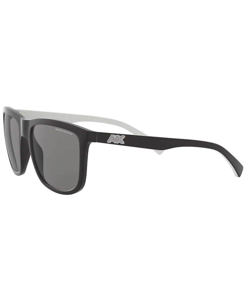 A|X Armani Exchange Men's Polarized Low Bridge Fit Sunglasses, Polar AX4093SF