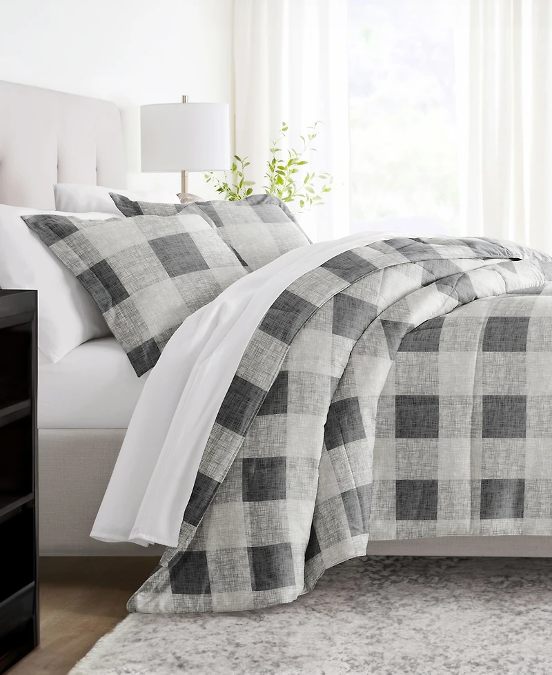 ienjoy Home Ultra Soft Gingham 3-Pc. Comforter Set