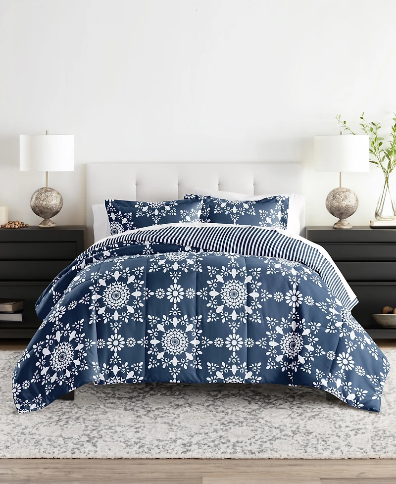 ienjoy Home Ultra Soft Daisy Medallion Reversible 2- Pc. Comforter Set, Twin