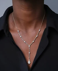 Wrapped in Love Diamond Multi Cluster Lariat Necklace (1 ct. t.w.) in 14k Gold or 14k white Gold, 15" + 2" extender, Created for Macy's