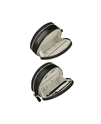 Mele & Co Duo Mini Fashion Half Moon Travel Jewelry Case in Leather