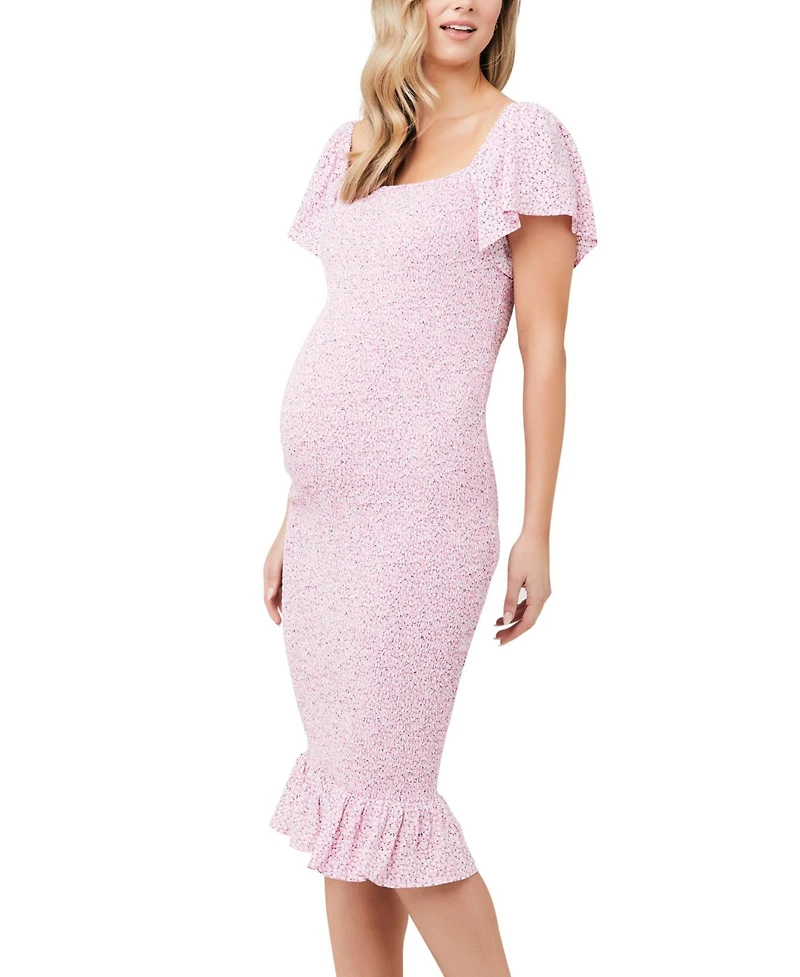 Ripe Maternity Selma Nursing Shirred Dress