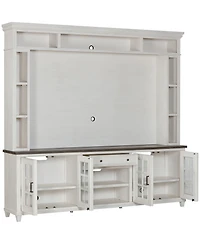 96" Dawnwood 3PC Tv Console Set (96" Console, Hutch and Fireplace)