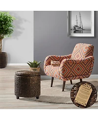 Casafield 17" Round Storage Ottoman with Lid - Natural, Handwoven Footstool for Living Room, Bedroom, Bathroom, Home Office