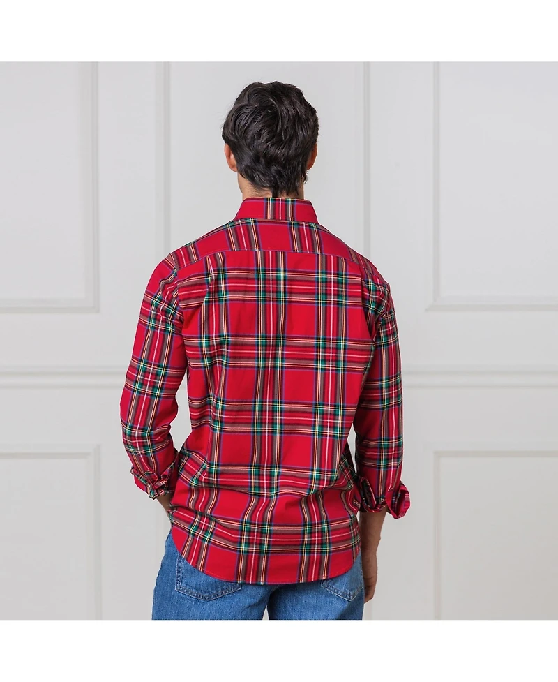Hope & Henry Men's Organic Long Sleeve Stretch Poplin Button Down Shirt
