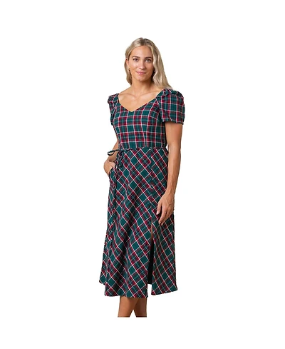 Hope & Henry Women's Short Sleeve Sweetheart Dress