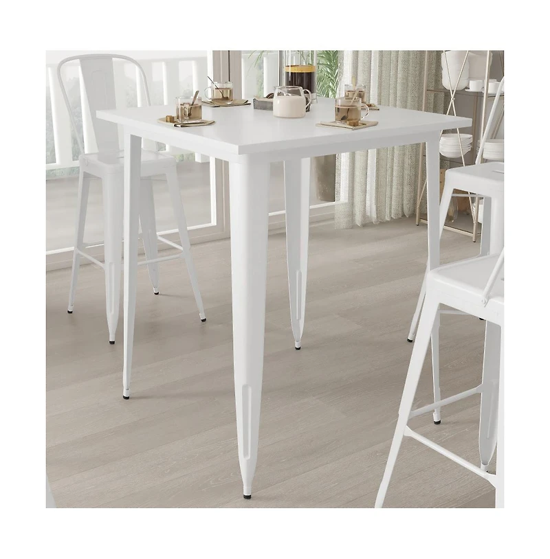 Rothko Patio Dining Table With Metal Frame And Square Top