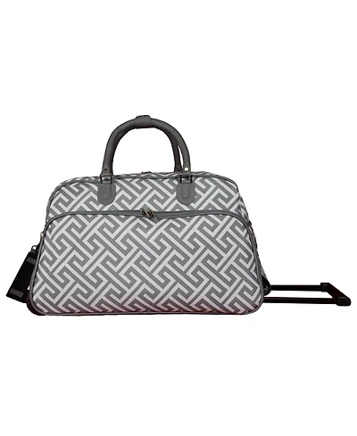 World Traveler Greek Key 21-Inch Carry-On Rolling Duffel Bag