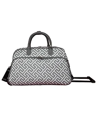 World Traveler Greek Key 21-Inch Carry-On Rolling Duffel Bag