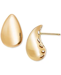 Polished Teardrop Dome Stud Earrings 10k Gold, 5/8"