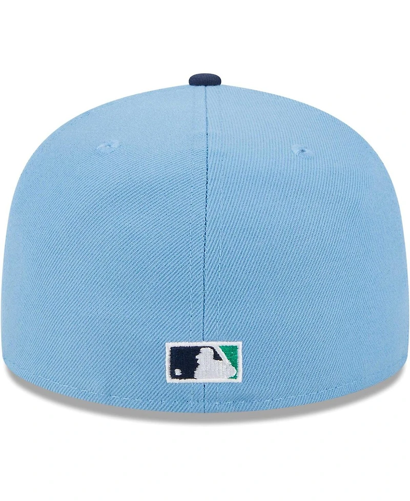 Men's New Era Light Blue, Navy Boston Red Sox Green Undervisor 59FIFTY Fitted Hat