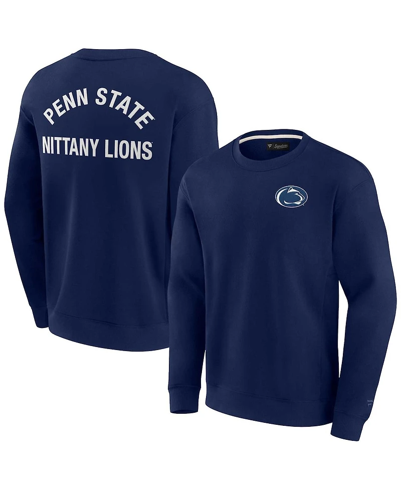 Men's and Women's Fanatics Signature Navy Penn State Nittany Lions Super Soft Pullover Crew Sweatshirt