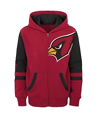 Big Boys Cardinal Arizona Cardinals Colorblock Full-Zip Hoodie