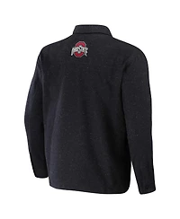 Men's Darius Rucker Collection by Fanatics Heather Charcoal Ohio State Buckeyes Sherpa-Lined Full-Snap Shacket