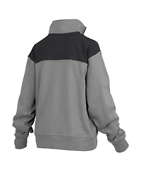 Women's Pressbox Gray Purdue Boilermakers Avon Fleece Quarter-Zip Jacket