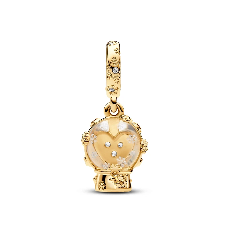 Pandora Cubic Zirconia Heart Snowflake Snow Globe Dangle Charm