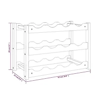 Wine Rack for 12 Bottles Solid Wood Walnut