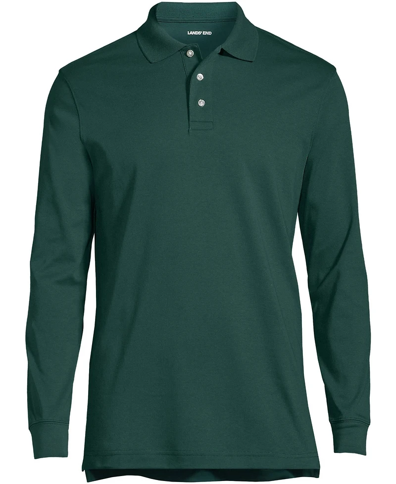 Lands' End Men's Long Sleeve Interlock Polo Shirt