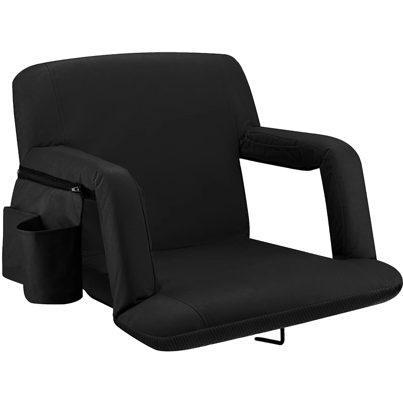 Alpcour Reclining Stadium Seat - Waterproof Foldable Camping Chair with Extra Thick Padding and Wide Back Support