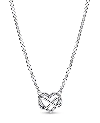 Pandora Moments Sterling Silver Sparkling Cubic Zirconia Infinity Heart Collier Necklace