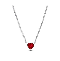 Pandora Timeless Sterling Silver Sparkling Heart Halo Cubic Zirconia Pendant Collier Necklace