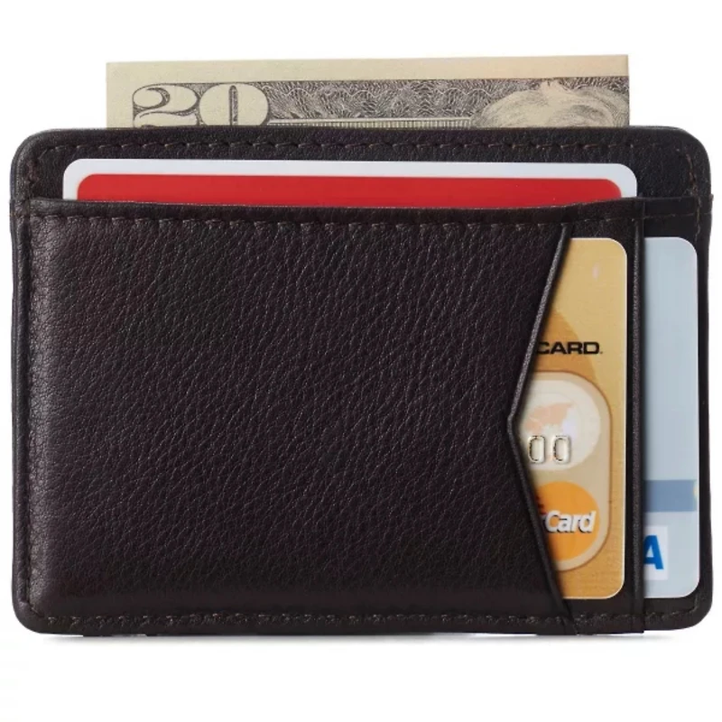 Alpine Swiss Men's Men Rfid Safe Minimalist Front Pocket Wallet Leather Thin Card Case
