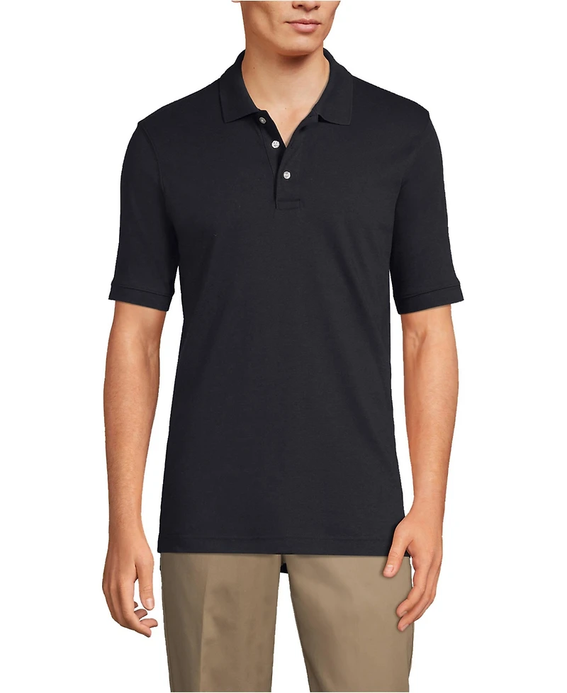 Lands' End Men's Short Sleeve Interlock Polo Shirt