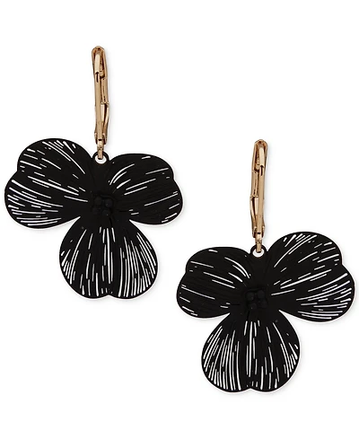 lonna & lilly Gold-Tone Open Flower Leverback Drop Earrings