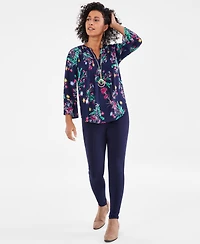 Style & Co Gold-Tone Multi-Chain Circle Pendant Necklace, 36" + 3" extender, Macy's Exclusive