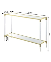 Convenience Concepts 44.25" Glass Royal Crest 2 Tier Acrylic Console Table