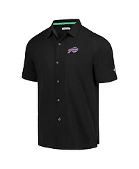 Men's Tommy Bahama Black Buffalo Bills Tidal Kickoff Camp Button-Up Shirt