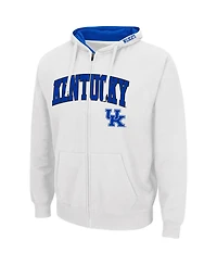 Men's Colosseum White Kentucky Wildcats Arch & Team Logo 3.0 Full-Zip Hoodie