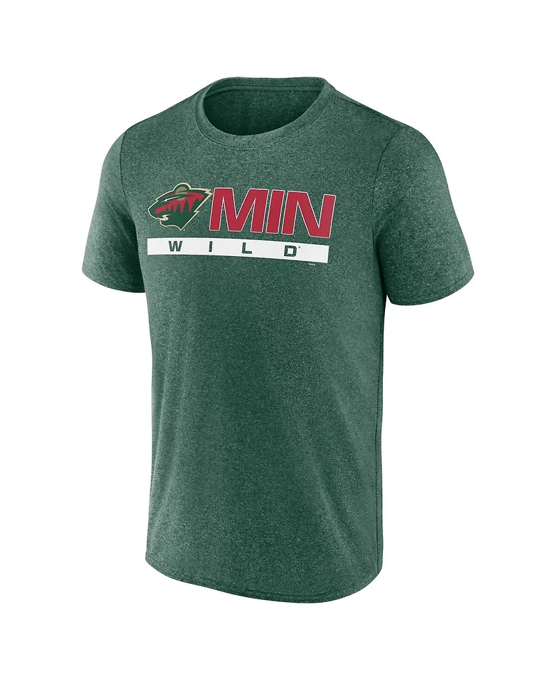 Men's Fanatics Heather Green Minnesota Wild Playmaker T-shirt