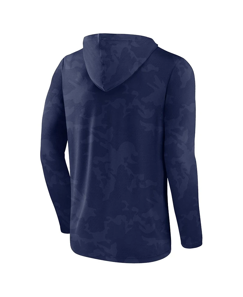 Men's Fanatics Navy Notre Dame Fighting Irish Camo Hoodie Long Sleeve T-shirt