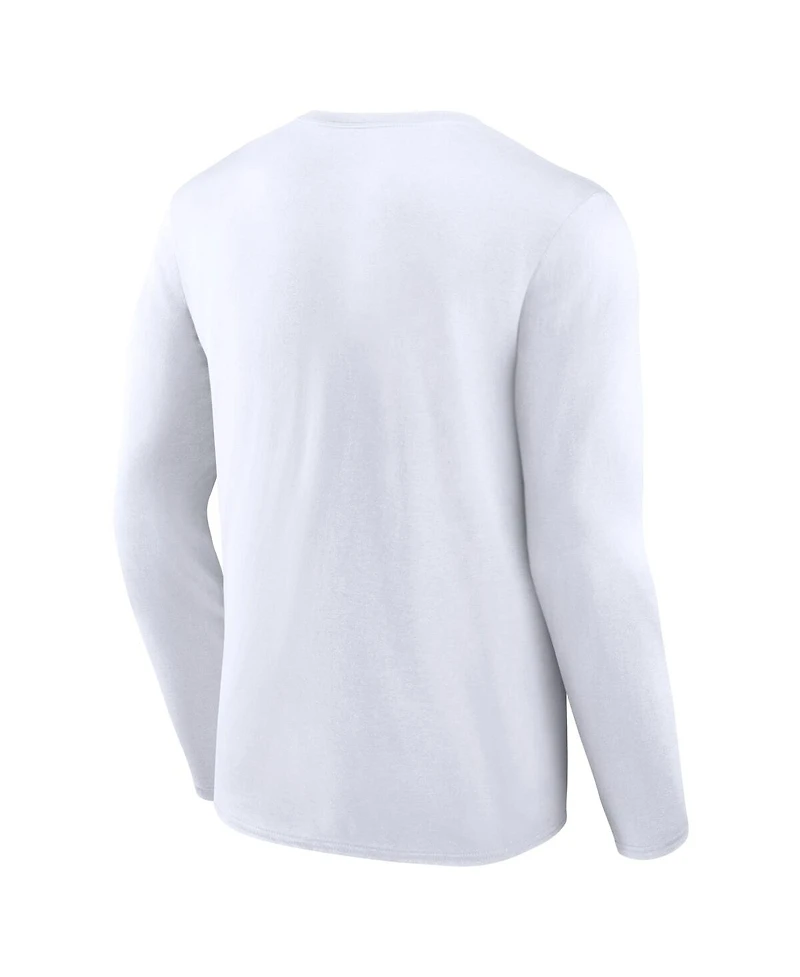 Men's Fanatics White Michigan State Spartans Distressed Arch Over Logo Long Sleeve T-shirt