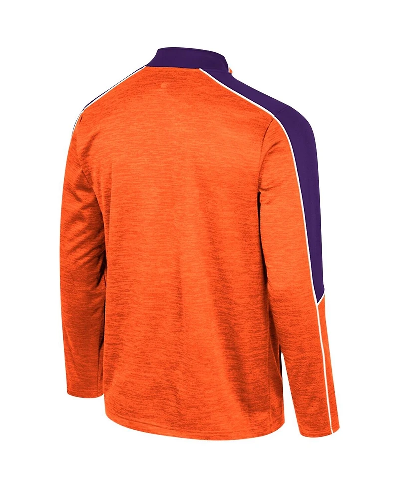 Men's Colosseum Orange Clemson Tigers Marled Half-Zip Jacket
