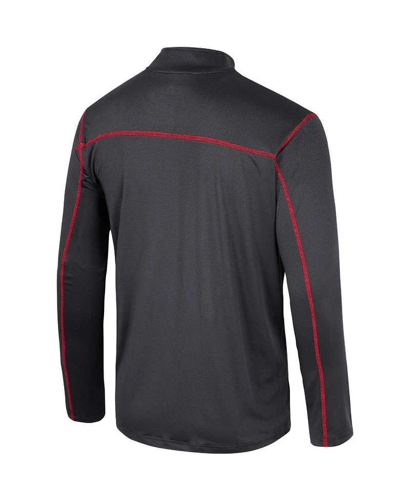 Men's Colosseum Black Oklahoma Sooners Cameron Quarter-Zip Windshirt