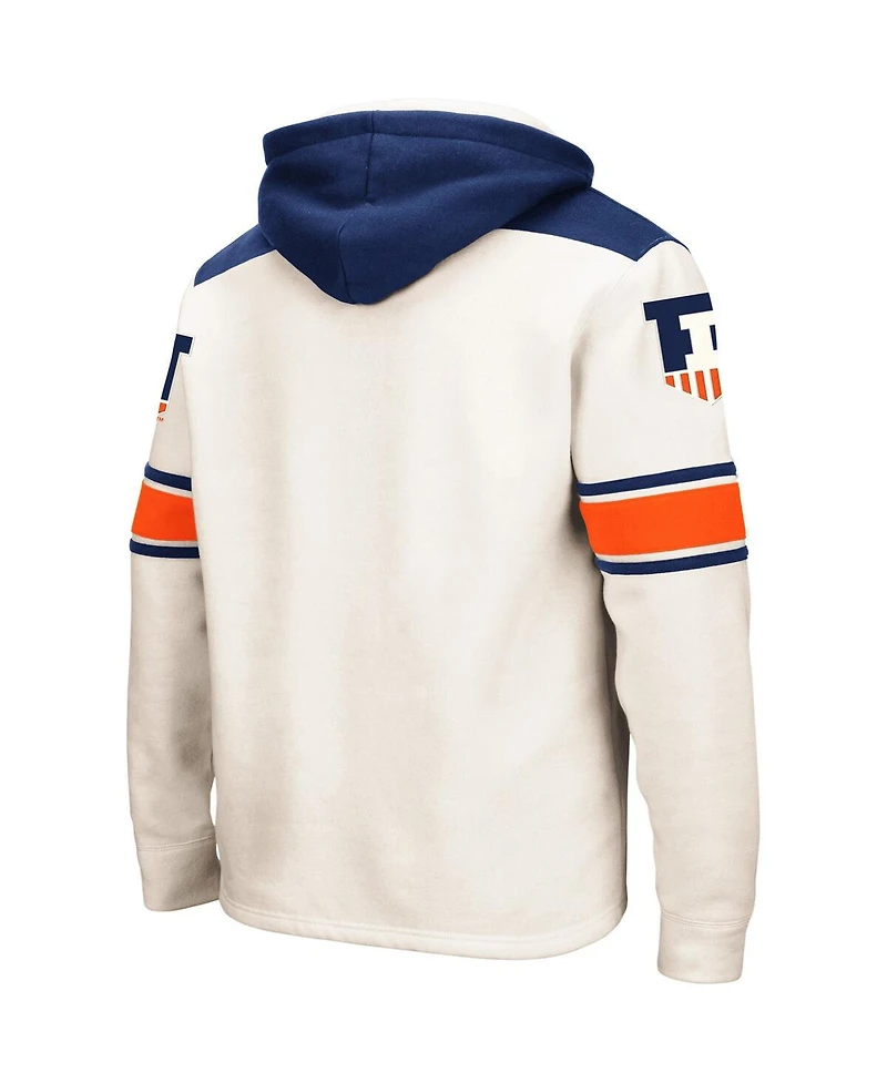 Men's Colosseum Cream Illinois Fighting Illini 2.0 Lace-Up Pullover Hoodie