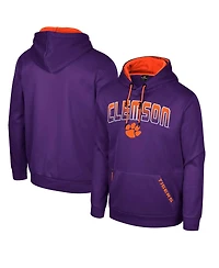Men's Colosseum Purple Clemson Tigers Reese Pullover Hoodie